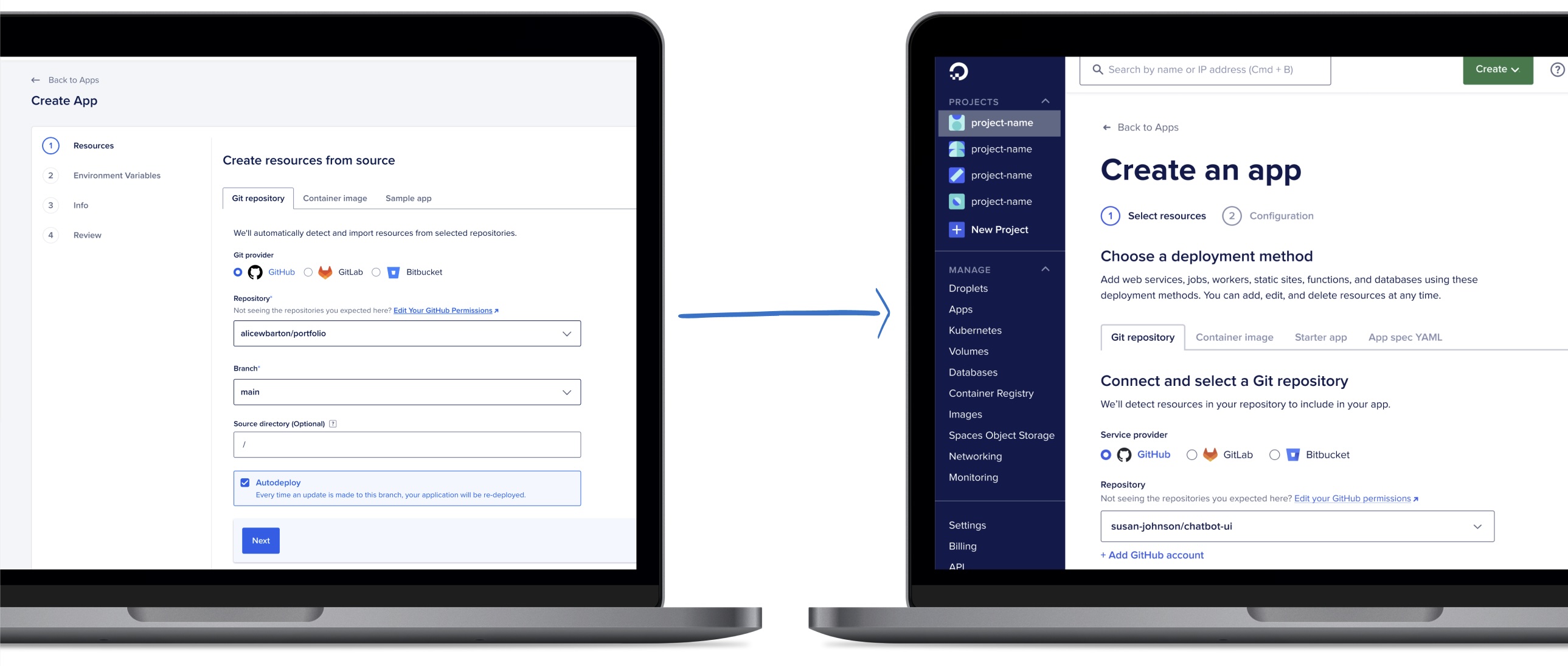 Create flow step 1, choosing a source.