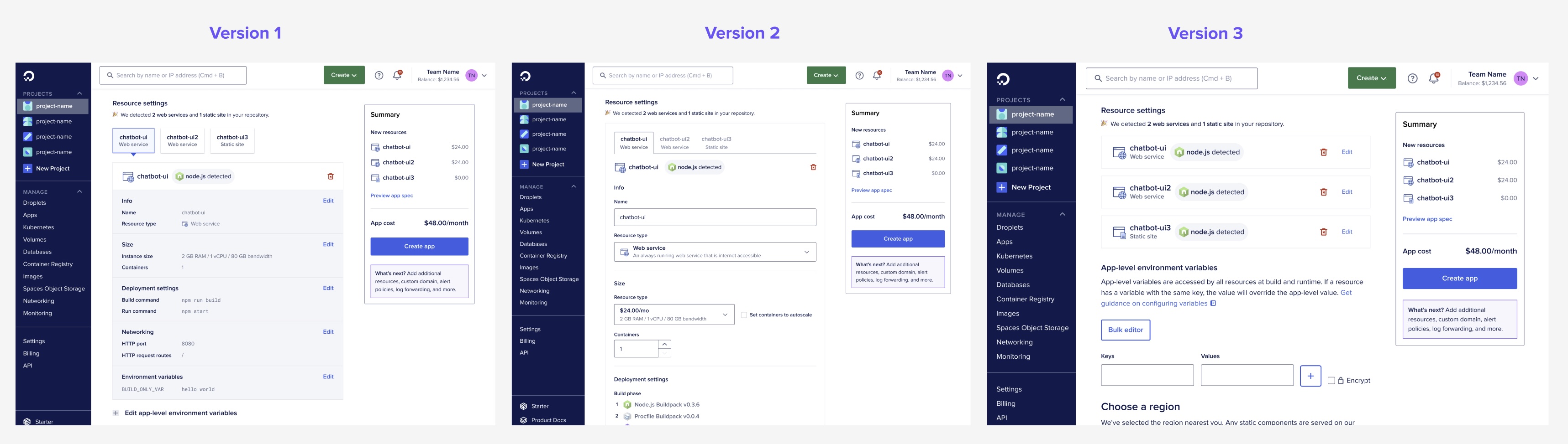 Usability testing notes and prototype comparisons.